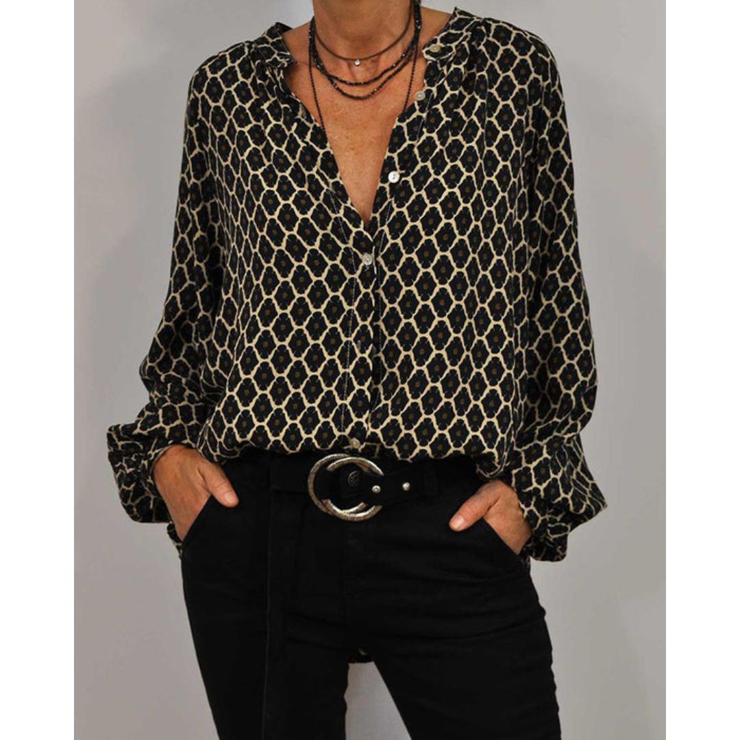 Women's Relaxed V-Neck Blouse