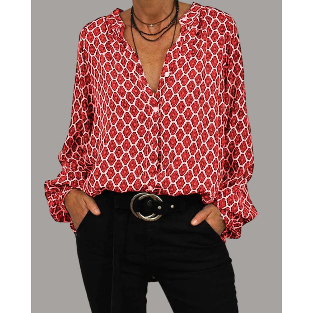 Women's Relaxed V-Neck Blouse