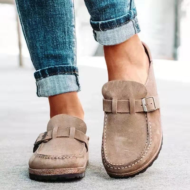 Women's Retro Wooden Slip On Shoes