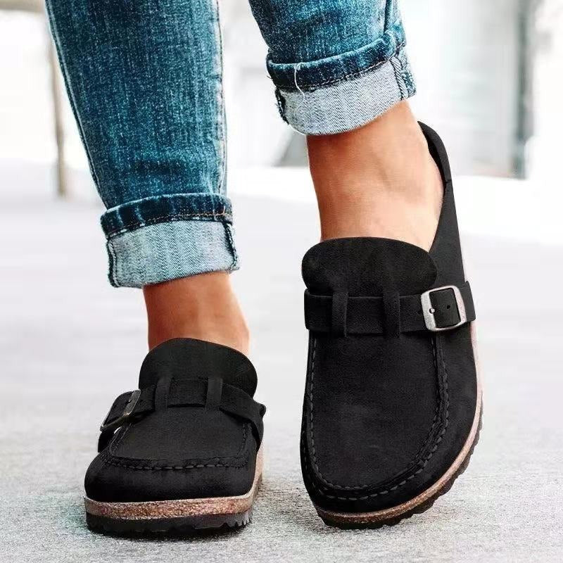 Women's Retro Wooden Slip On Shoes