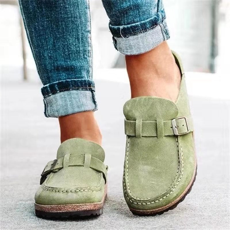 Women's Retro Wooden Slip On Shoes