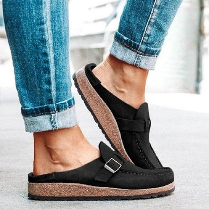 Women's Retro Wooden Slip On Shoes