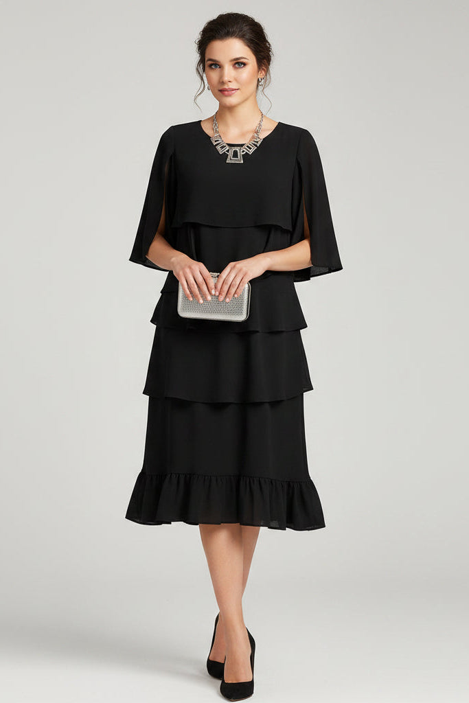 Women's Ruffle Sleeve Midi Dress