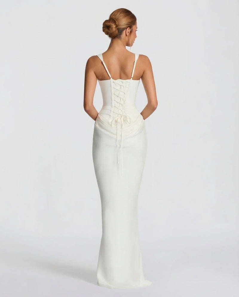 Women's Satin Corset Maxi Dress