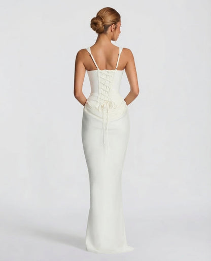 Women's Satin Corset Maxi Dress