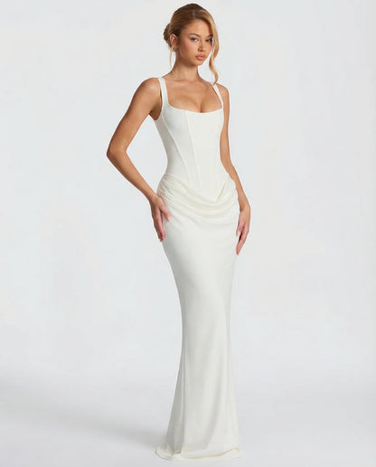 Women's Satin Corset Maxi Dress