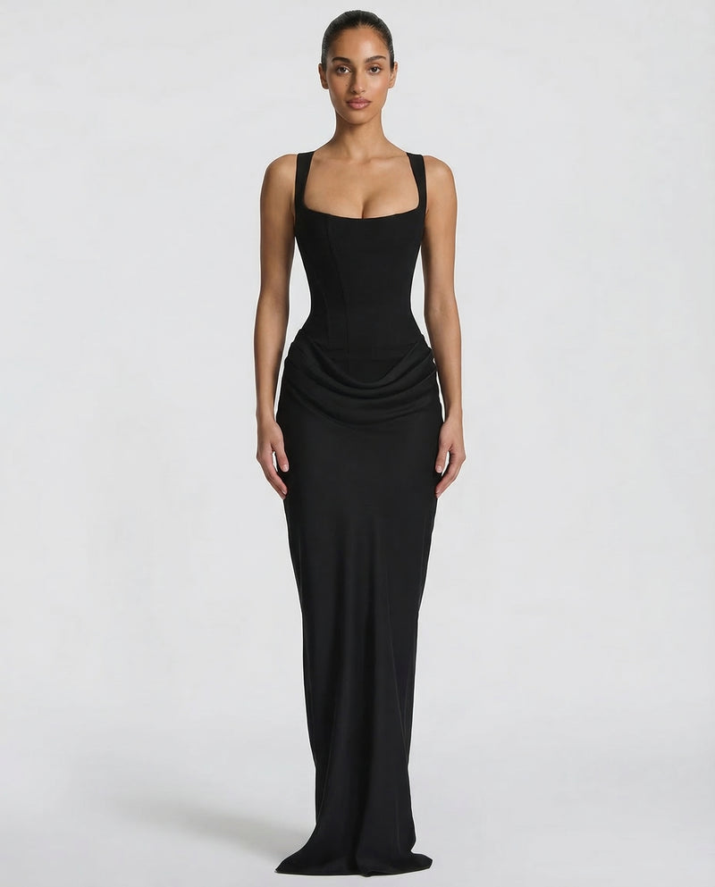 Women's Satin Corset Maxi Dress
