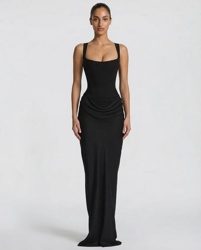 Women's Satin Corset Maxi Dress