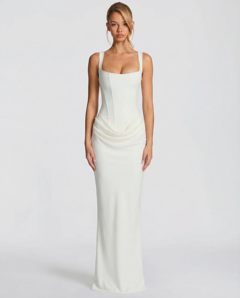 Women's Satin Corset Maxi Dress