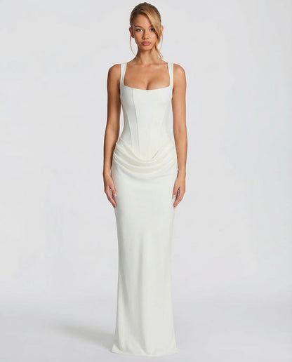 Women's Satin Corset Maxi Dress