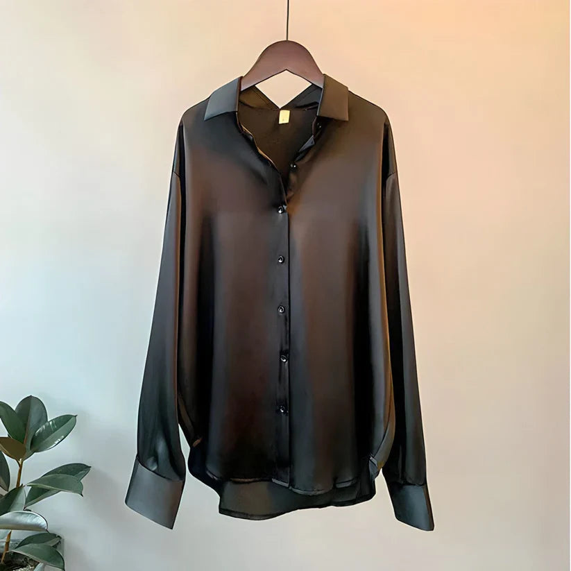 Women's Satin Shirt Blouse