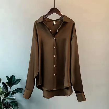 Women's Satin Shirt Blouse
