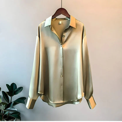 Women's Satin Shirt Blouse