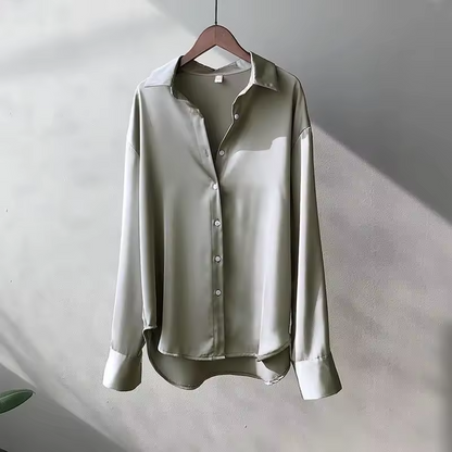Women's Satin Shirt Blouse