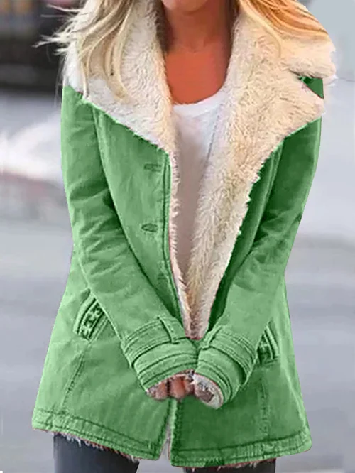 Women's Sherpa Lined Utility Jacket with Button Front