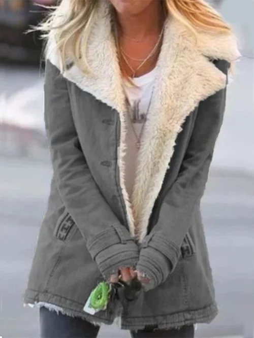 Women's Sherpa Lined Utility Jacket with Button Front