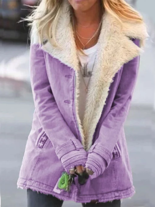 Women's Sherpa Lined Utility Jacket with Button Front