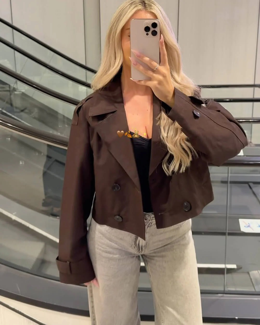 Women's Short Double Breasted Trench Coat