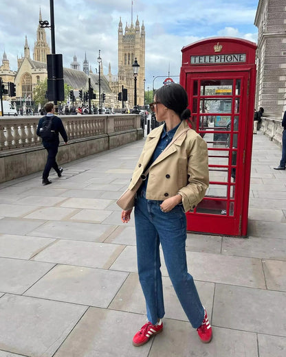 Women's Short Double Breasted Trench Coat