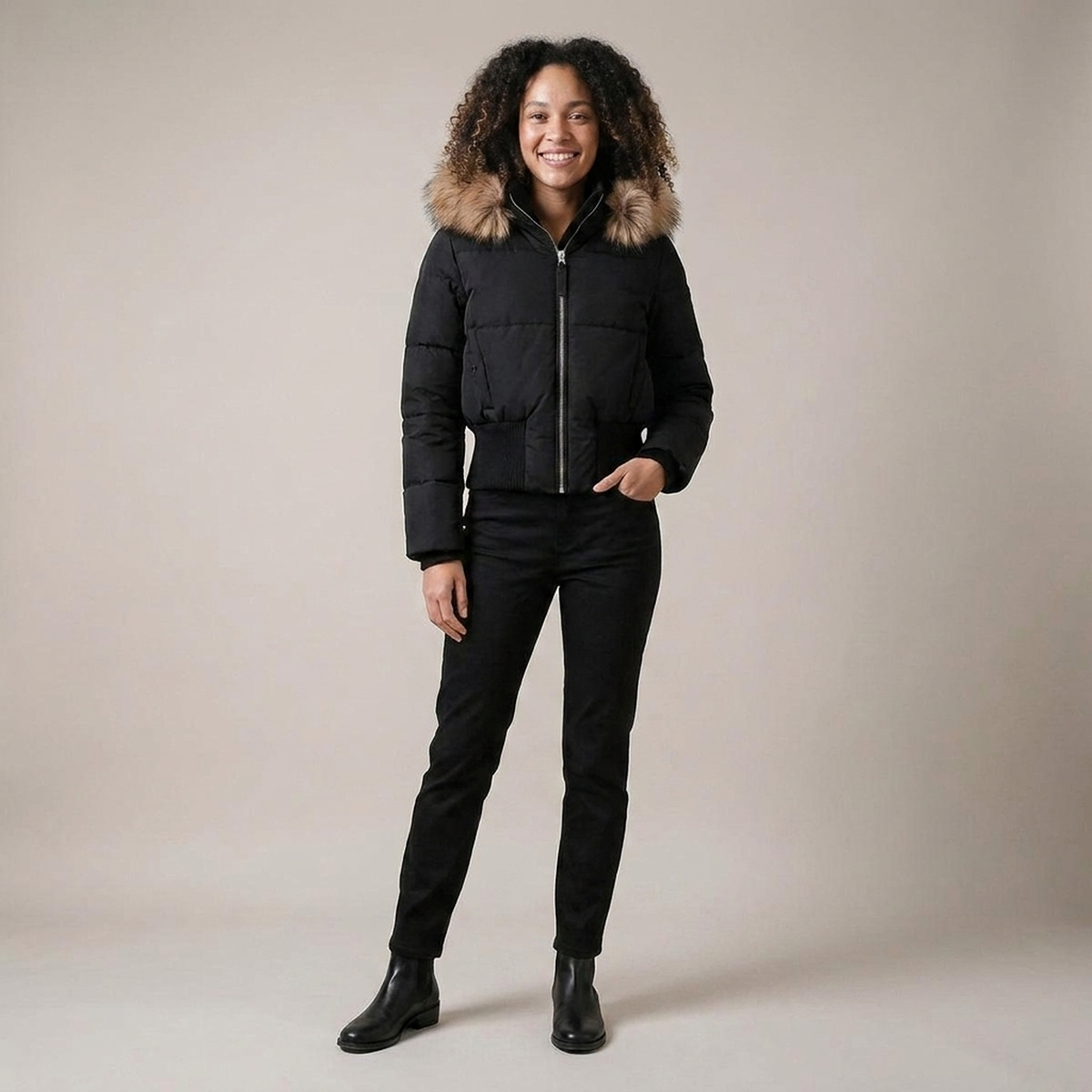 Women's Short Hooded Puffer Jacket