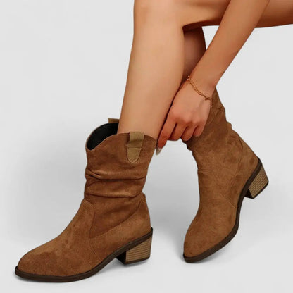 Women's Slouchy Western Suede Ankle Boots