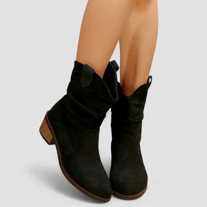 Women's Slouchy Western Suede Ankle Boots