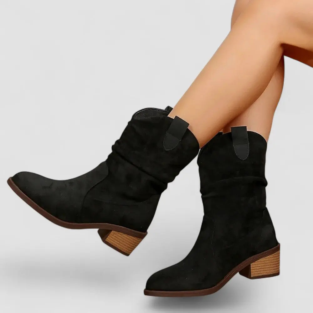 Women's Slouchy Western Suede Ankle Boots