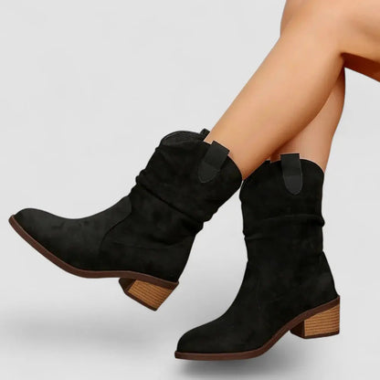 Women's Slouchy Western Suede Ankle Boots