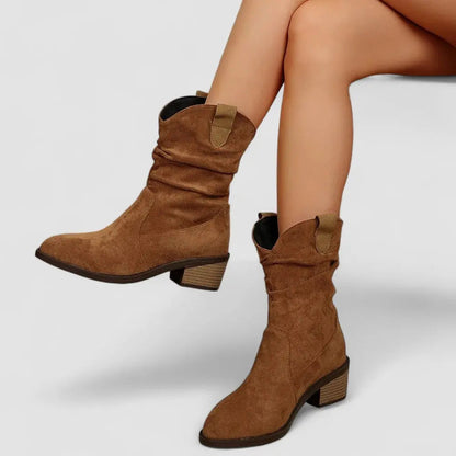 Women's Slouchy Western Suede Ankle Boots