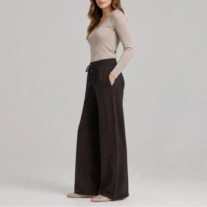 Women's Soft Wide Leg Drawstring Lounge Trousers