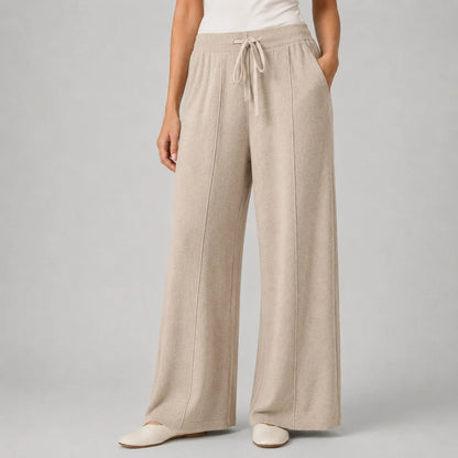 Women's Soft Wide Leg Drawstring Lounge Trousers