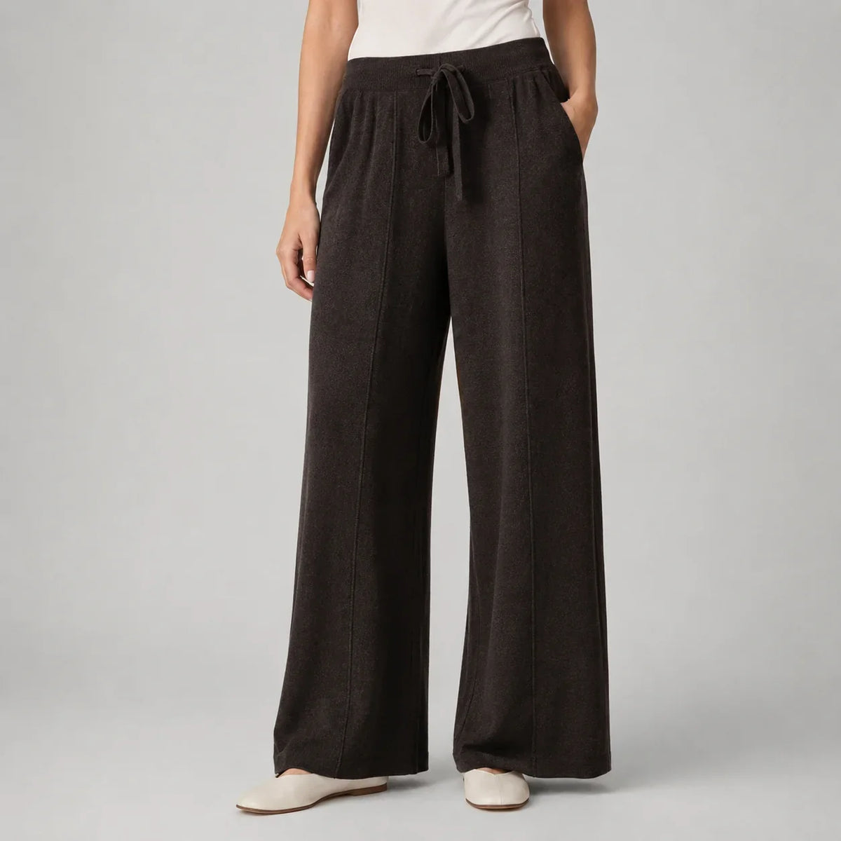 Women's Soft Wide Leg Drawstring Lounge Trousers