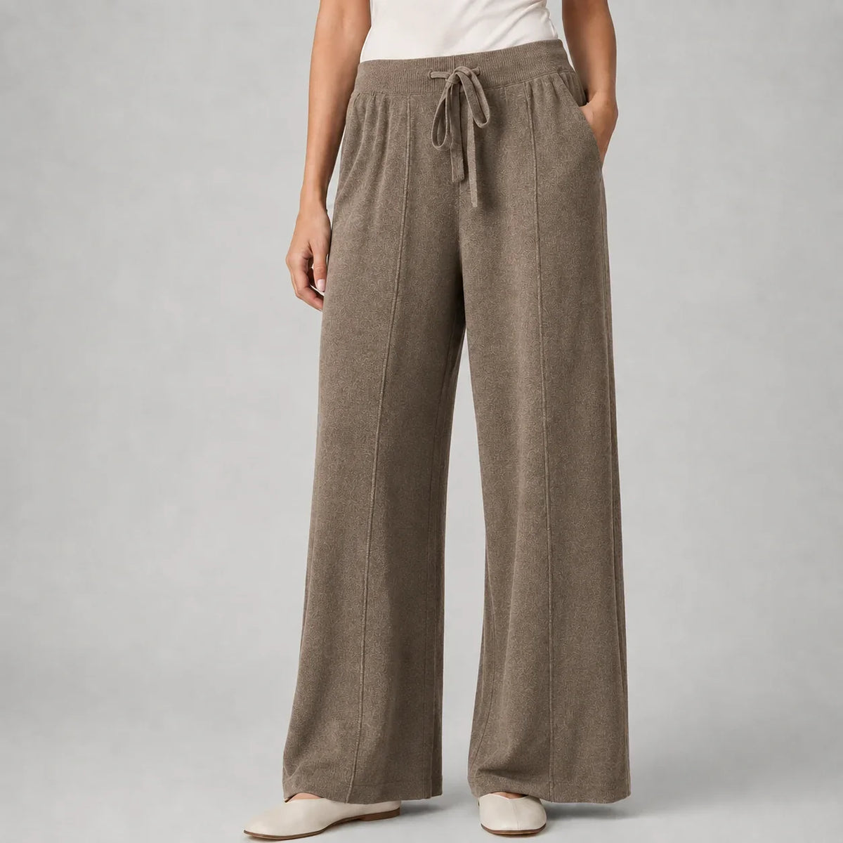 Women's Soft Wide Leg Drawstring Lounge Trousers