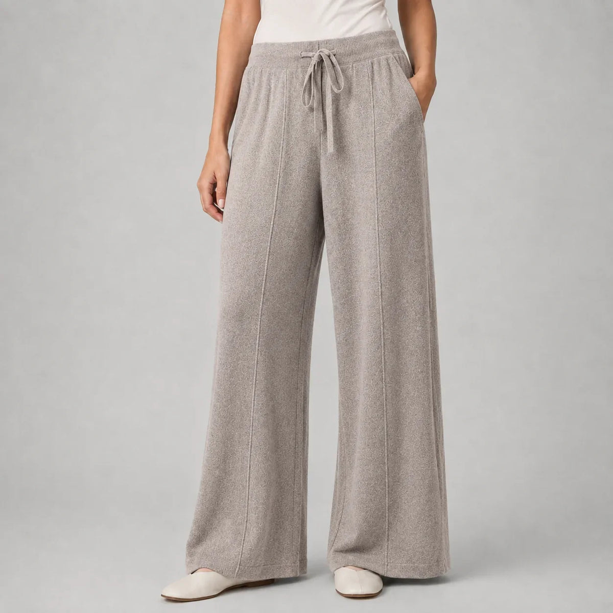 Women's Soft Wide Leg Drawstring Lounge Trousers