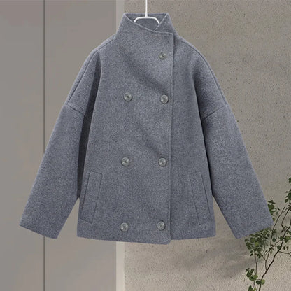 Women's Stand Collar Pea Coat