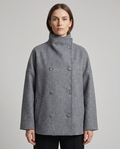 Women's Stand Collar Pea Coat