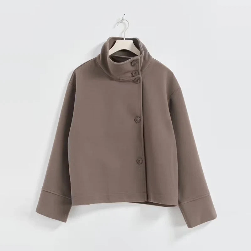 Women's Stand Collar Pea Coat