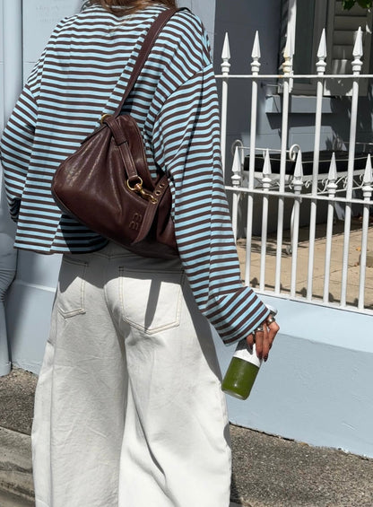 Women's Striped Oversized Crew Neck Jumper