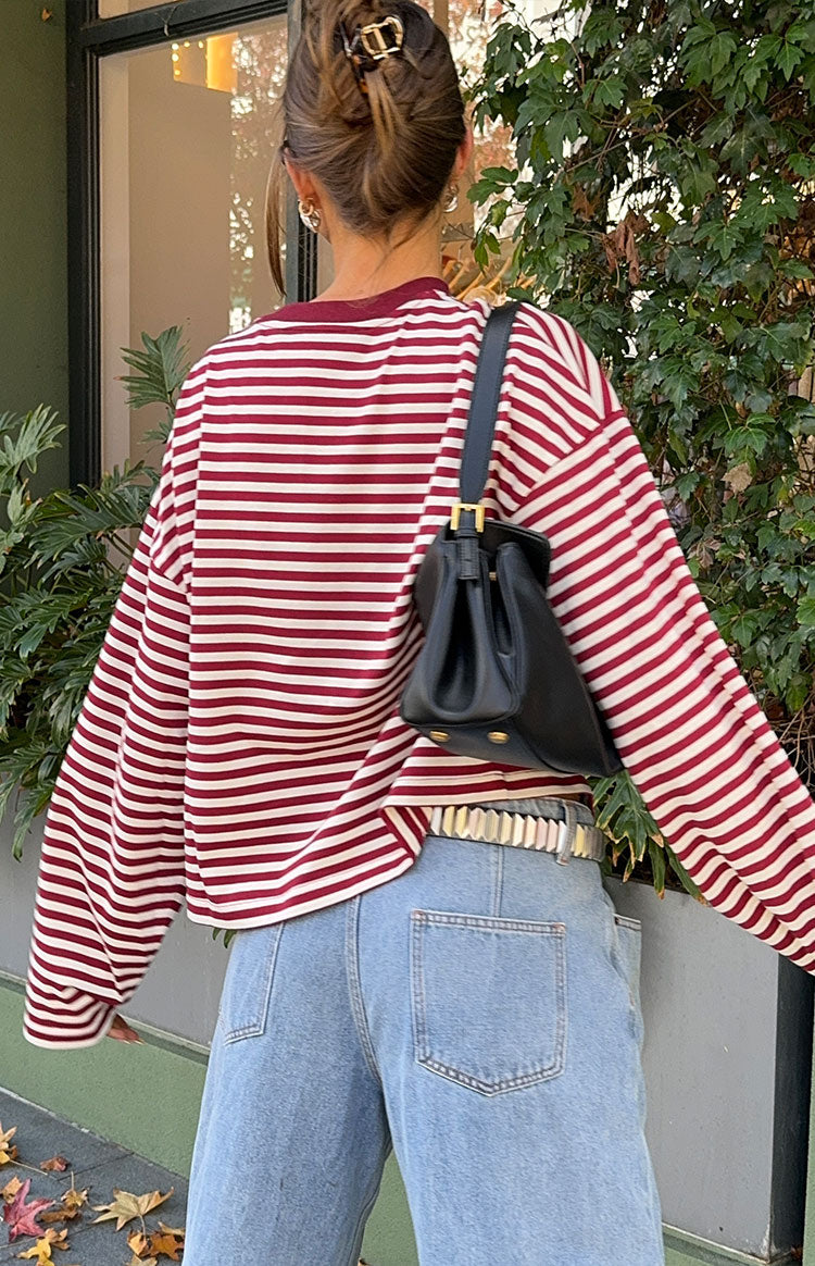 Women's Striped Oversized Crew Neck Jumper