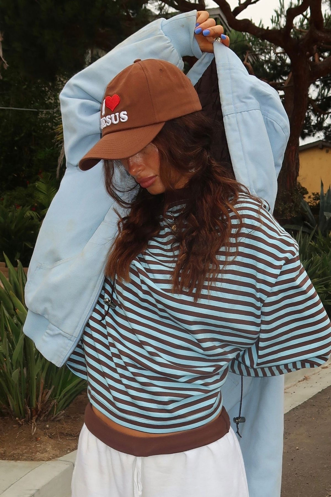 Women's Striped Oversized Crew Neck Jumper