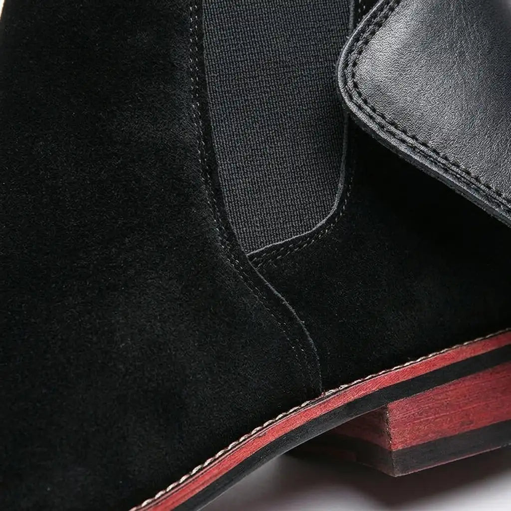 Women's Suede Chelsea Boots with Elastic Side Panels