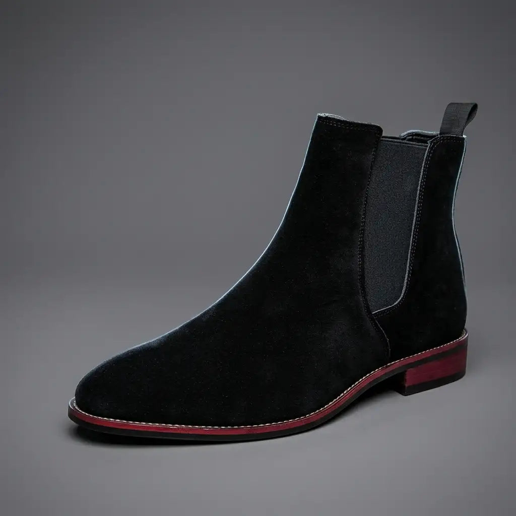 Women's Suede Chelsea Boots with Elastic Side Panels