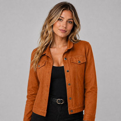 Women's Suede Look Trucker Jacket