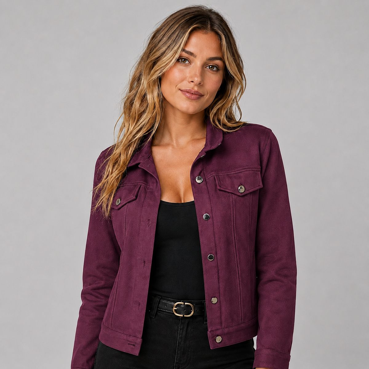 Women's Suede Look Trucker Jacket