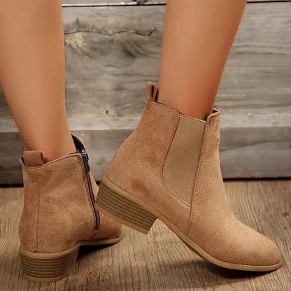 Women's Suede Pointed Toe Chelsea Ankle Boots