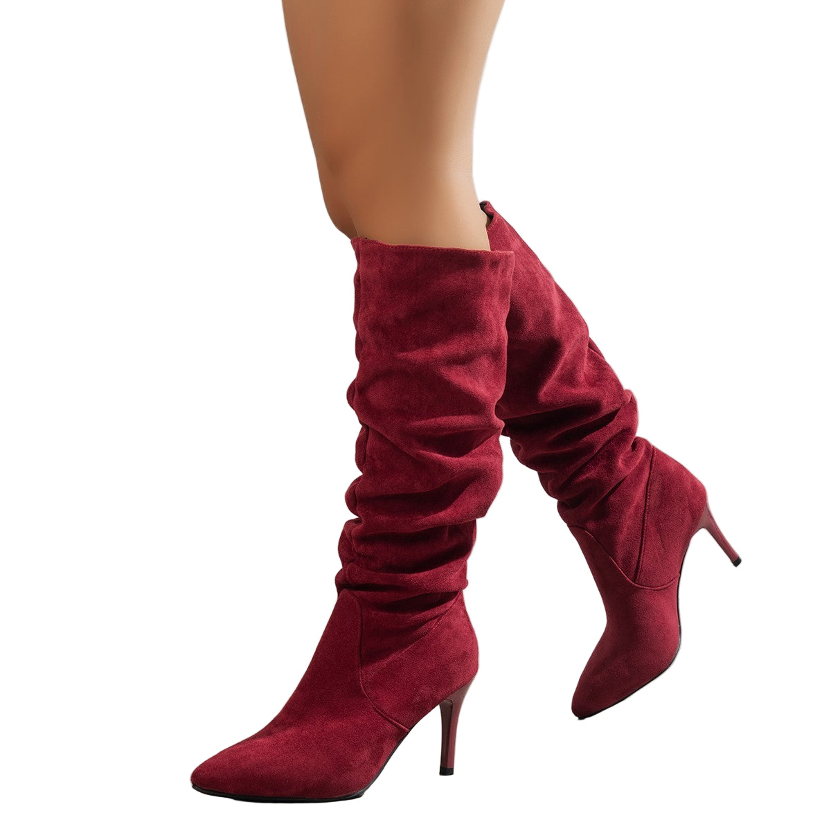 Women's Suede Pointed Toe Stiletto Boots