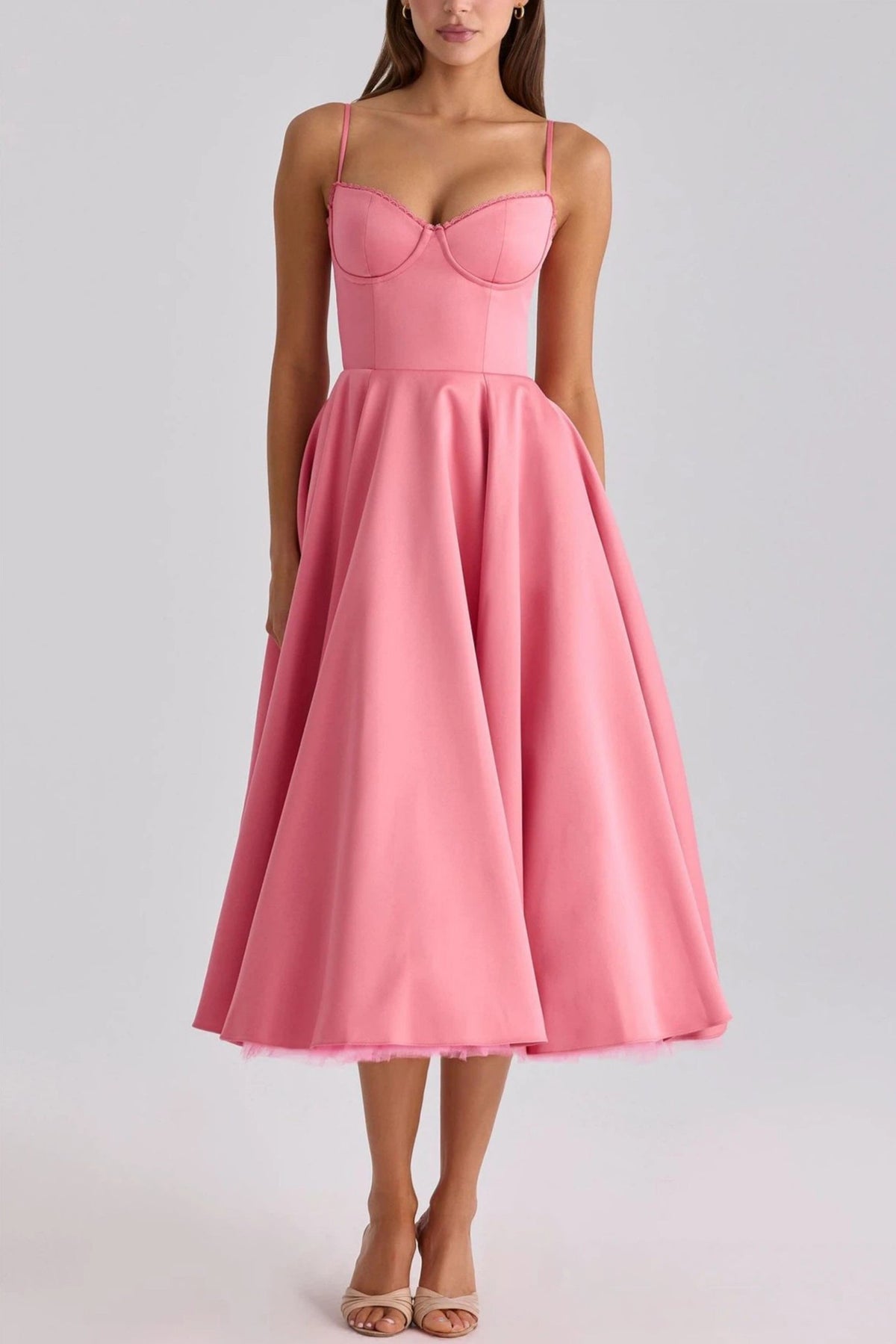 Women's Sweetheart A Line Midi Dress with Pockets