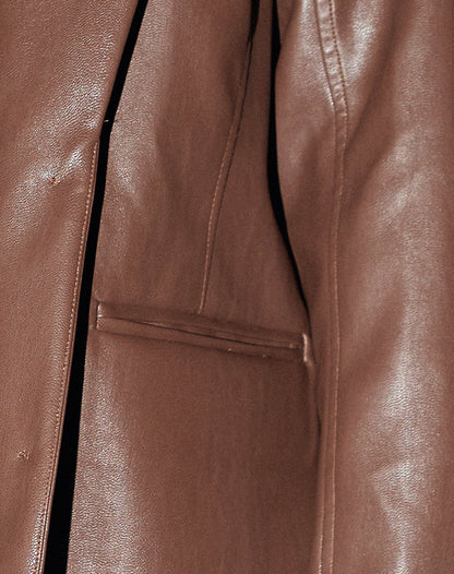 Women's Tailored Faux Leather Blazer