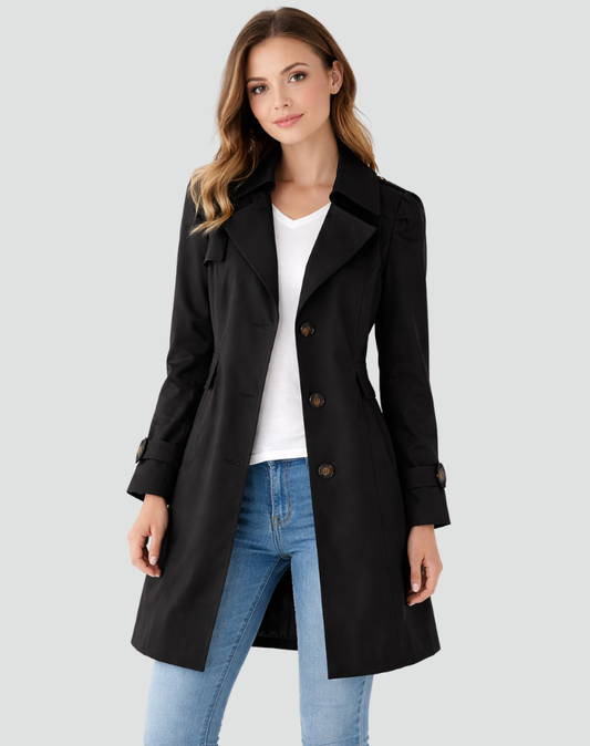 Women's Tailored Lapel Trench Coat