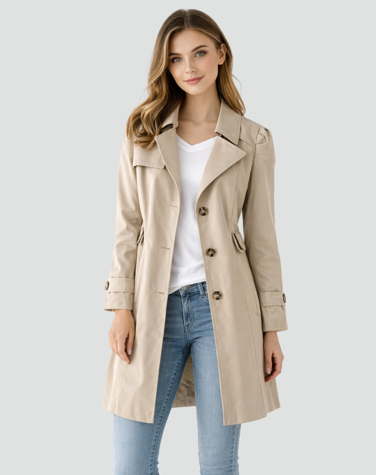 Women's Tailored Lapel Trench Coat